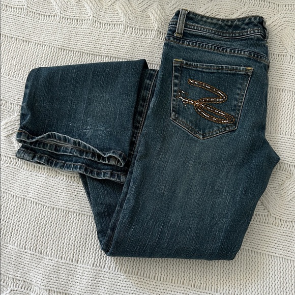 y2k Seven7 Women's Boot Cut Jeans - Blue with Gold Accents - Picture 10 of 10